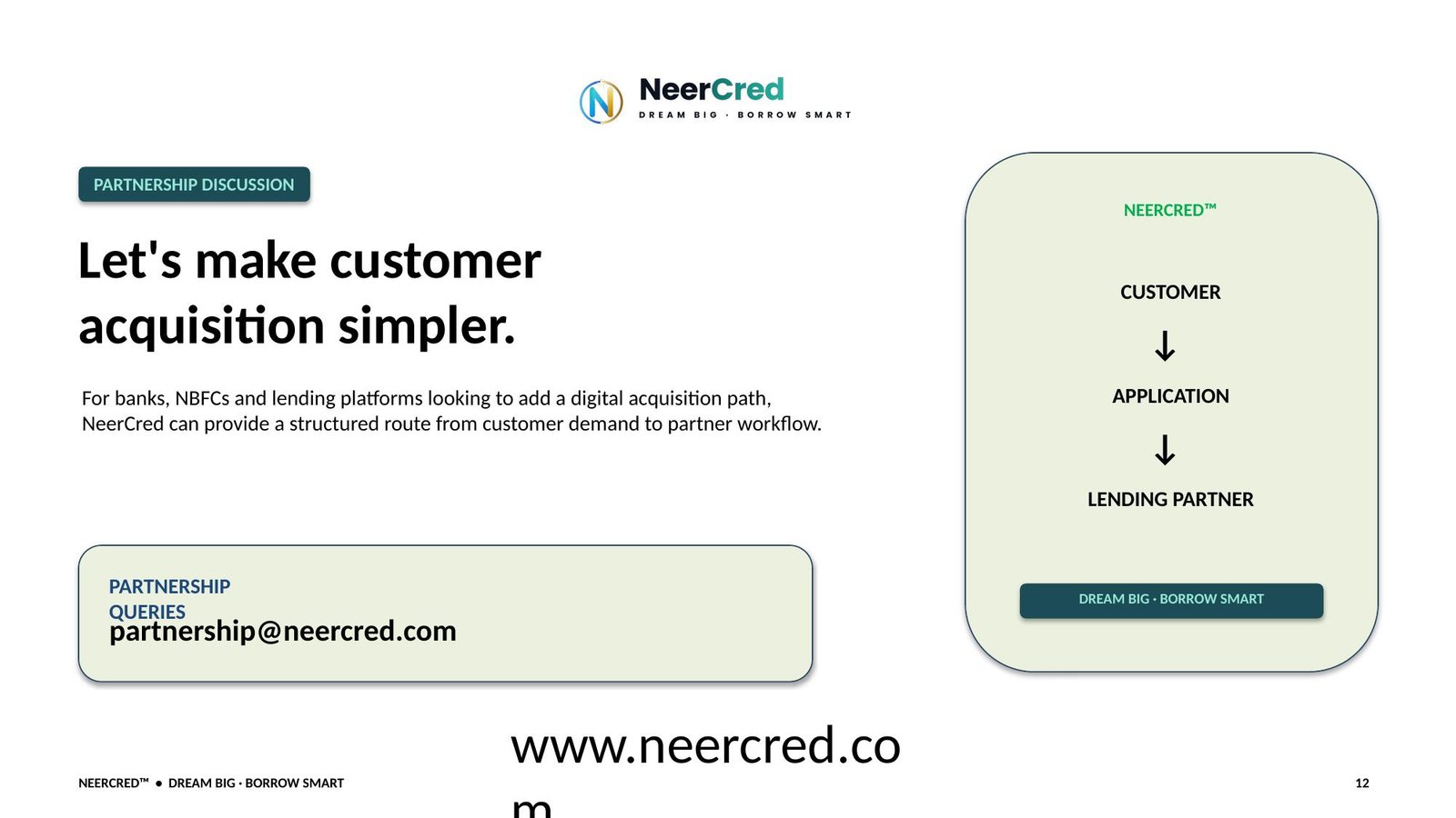 Slide 12 of 12: Let's make customer acquisition simpler